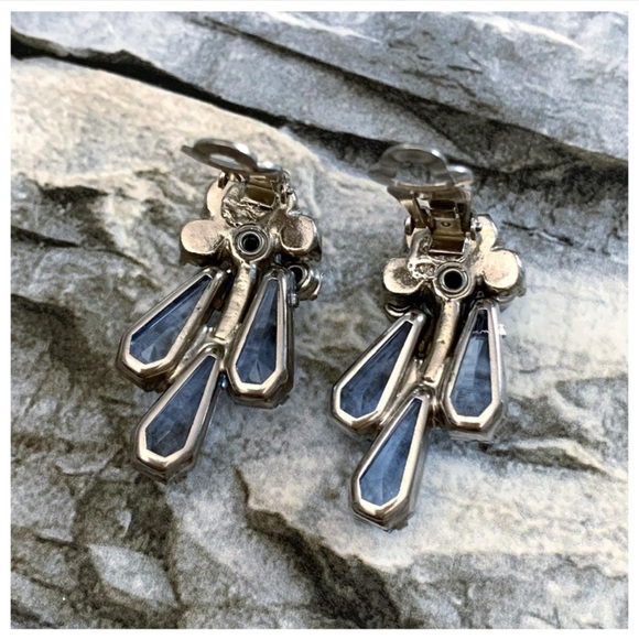 Verified Juliana D&E DeLizza Elster Floret Pentagon Rhinestones Brooch Earrings - Picture 13 of 16